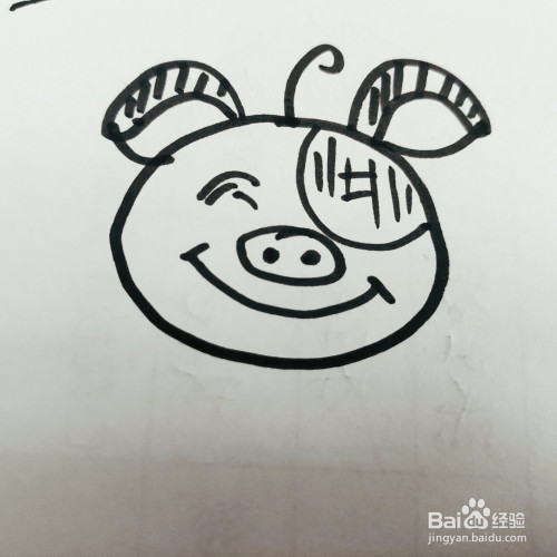 如何来画一只憨厚的二师兄简笔画呢?
