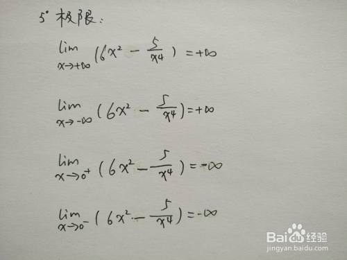 导数画分式函数y=6x^2-5/x^4的图像