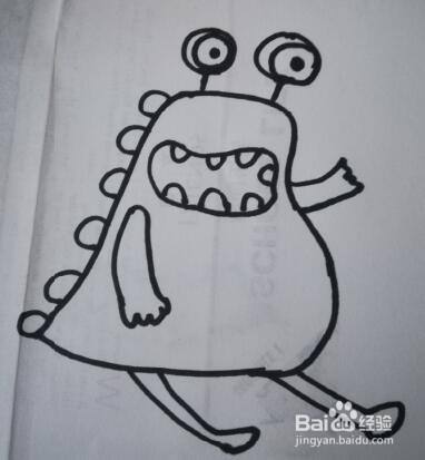 儿童简笔画 小怪兽的画法