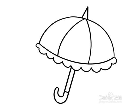 怎么画一把可爱的小雨伞