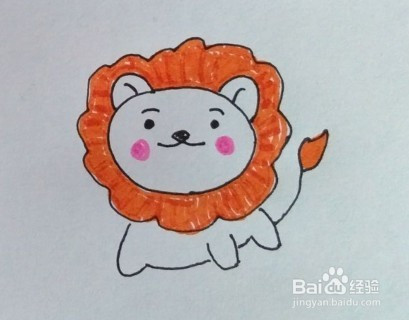 简笔画教程:如何一步一步画一头小狮子