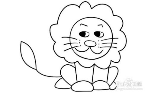简笔画:温顺的小狮子绘画步骤