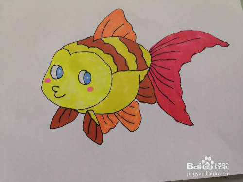 金鱼简笔画图片彩色