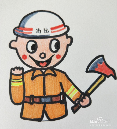 怎样画简笔画——消防员旺仔