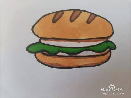 超写实的汉堡简笔画怎么画?