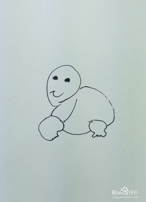 怎样画简笔画"爱玩实蛋的小乌龟"?