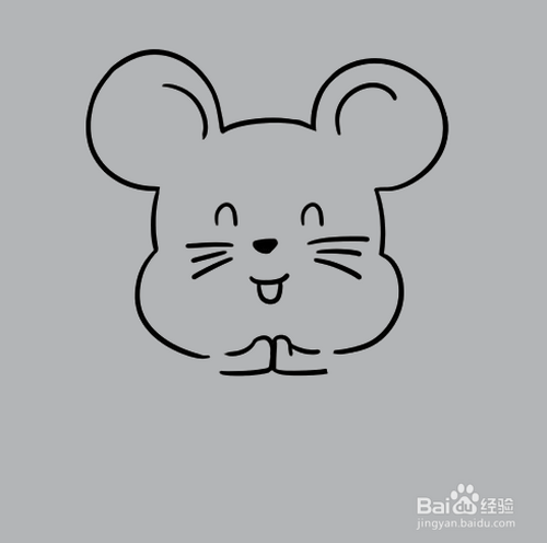 如何手工画面带微笑老鼠的简笔画?