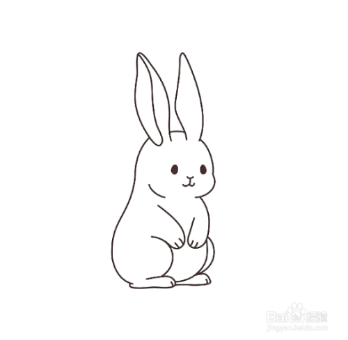 手工/爱好 > 书画/音乐 1 首先我们在画纸上画上兔子的两只耳朵.