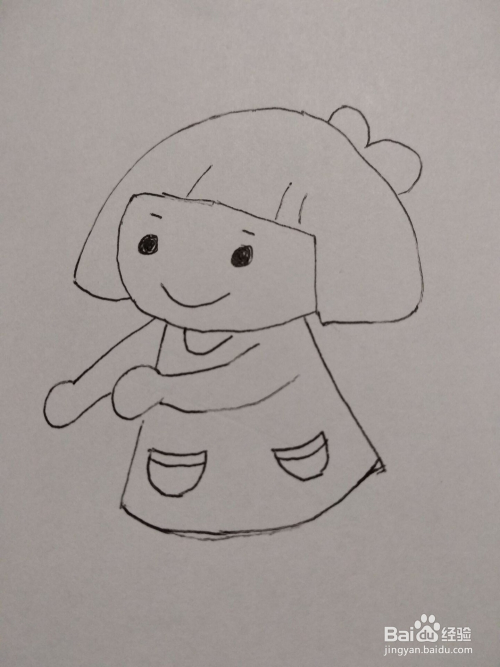 抖音热门可爱小女生简笔画步骤