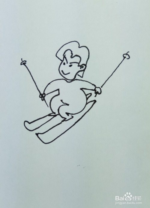 怎样画简笔画滑雪橇的小子?