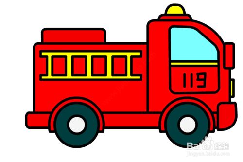 怎么画消防车的简笔画