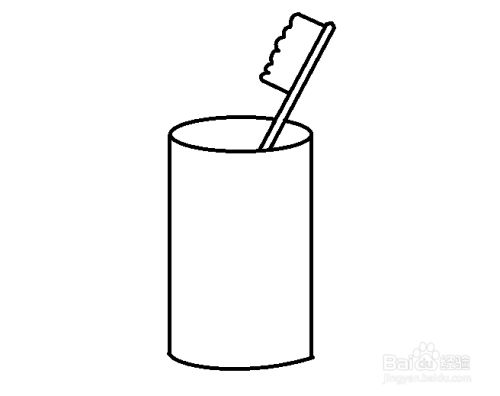 怎么画牙刷和口杯