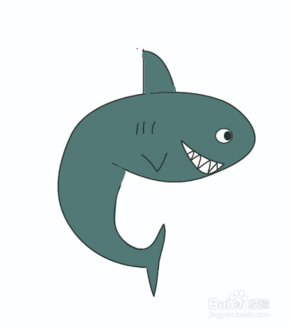 凶猛大白鲨简笔画