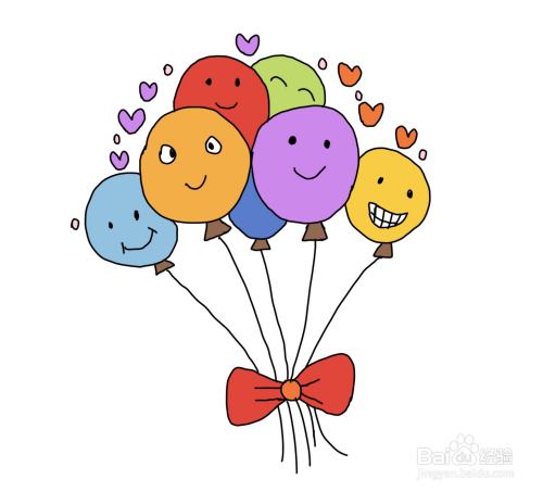 怎么画六一儿童节彩色简笔画气球?