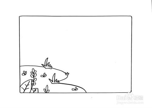 暮江吟古诗简笔画