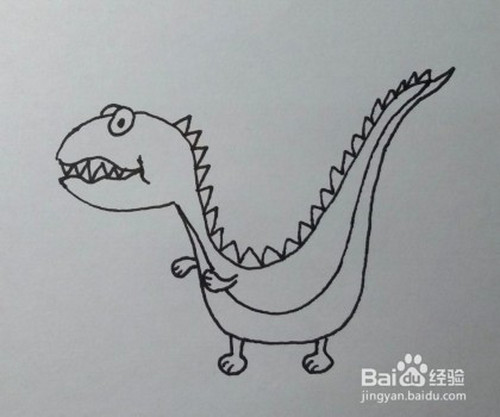 儿童简笔画:如何一步一步画恐龙
