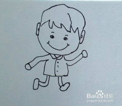 简笔画:怎么画做操的小男孩