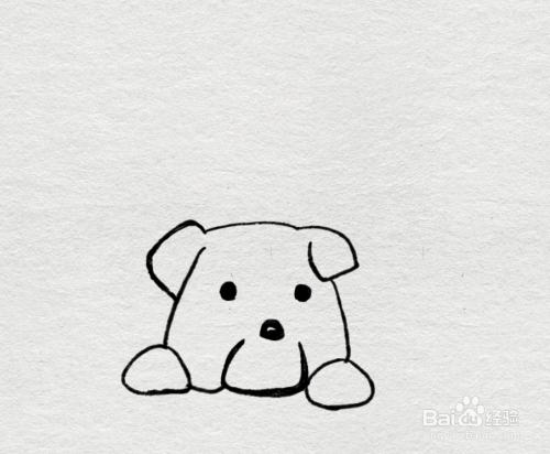 简笔画--如何画被绑在狗屋前发呆的狗