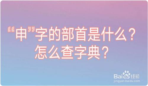 申字的部首是什么?怎么查字典?