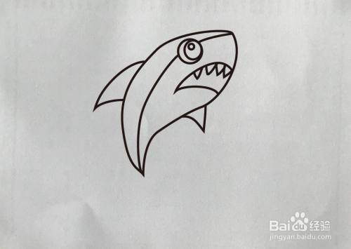 如何画鲨鱼简笔画