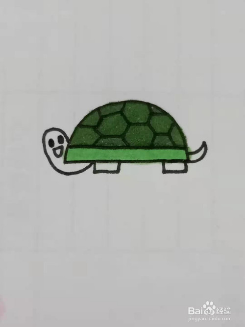 怎样用半圆画小乌龟?