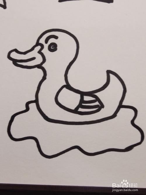 怎么画简笔画卡通动物之小鸭子戏水
