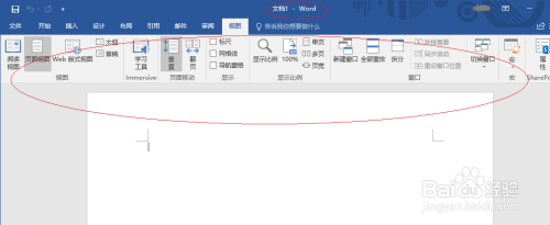 首先,我们展开word 2016文字处理软件功能区选项界面