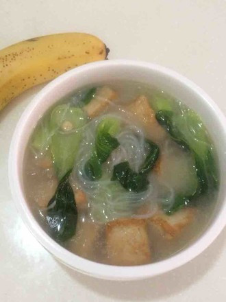 油豆腐青菜粉丝汤