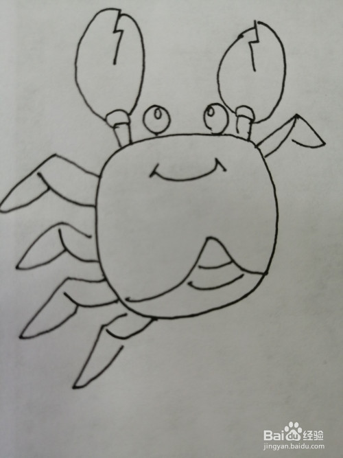 简笔画可爱的小螃蟹怎么画
