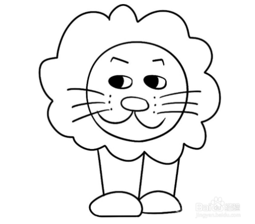 简笔画:温顺的小狮子绘画步骤