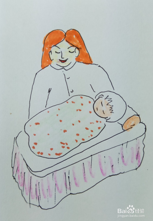 怎样画儿童简笔画"看宝宝睡得香"?