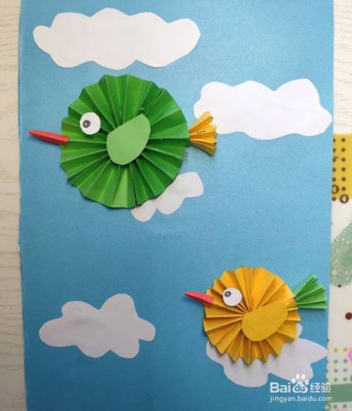 儿童手工画快乐的小鸟