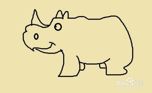 简笔画系列之怎样画独角犀牛