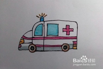 幼儿简笔画:救护车的画法
