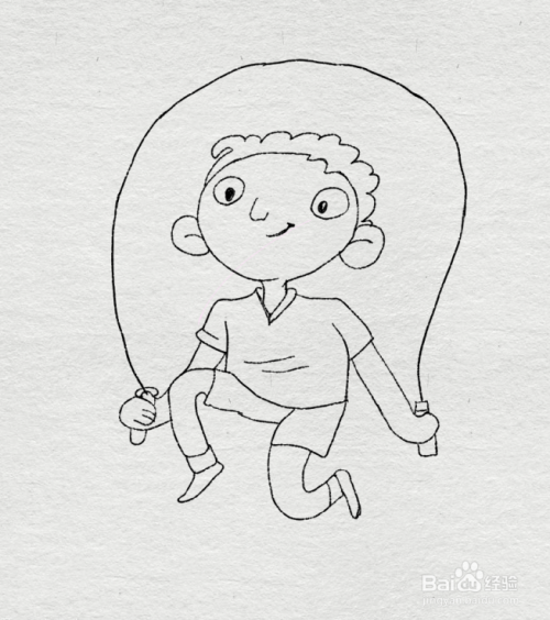 简笔画如何画在跳绳的男孩