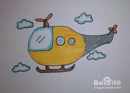 幼儿简笔画:直升飞机的画法