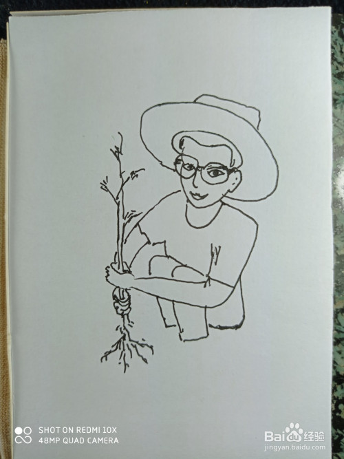 怎样画简笔画禾苗的农民伯伯?