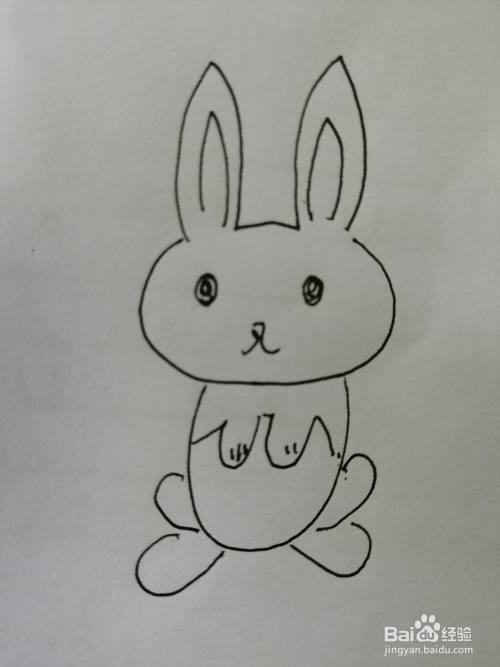小兔子机灵又活泼,下面,小编和小朋友们一起来分享可爱的小兔子的画法