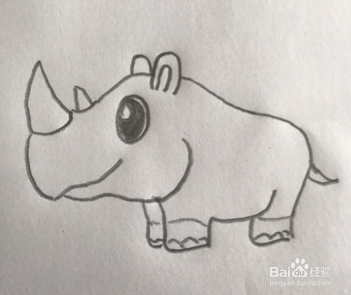 【简笔画】犀牛的分步画法