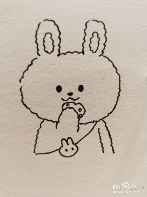怎样画小卡片——吃饼干的小兔子