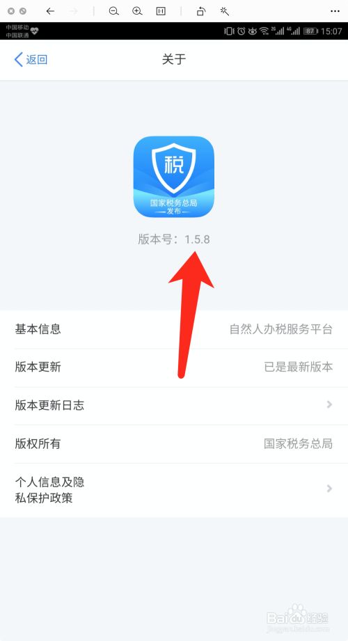 如何查看个人所得税app的具体版本号