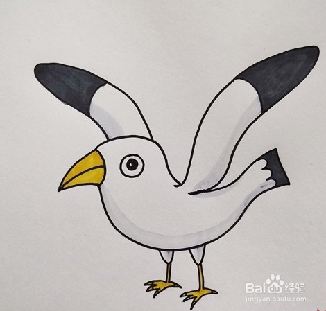 简笔画系列-怎么画最简单的海鸥简笔画