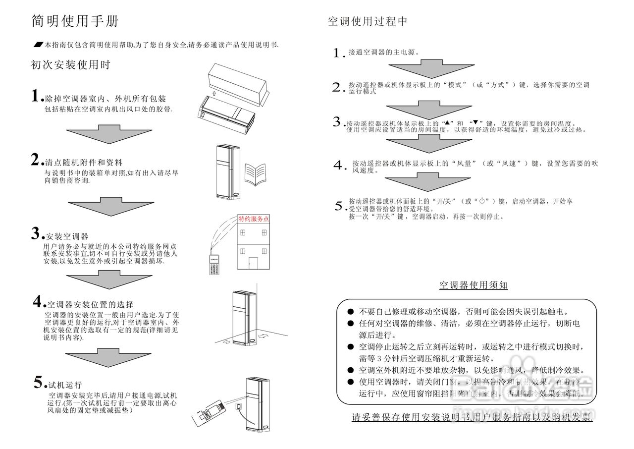 海信空调柜机kfr-72lw/08fzbpj使用说明书:[3]