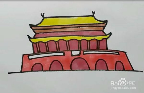 中国代表性建筑简笔画