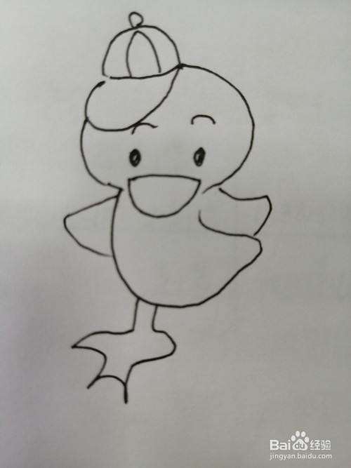简笔画戴帽子的小鸭子怎么画