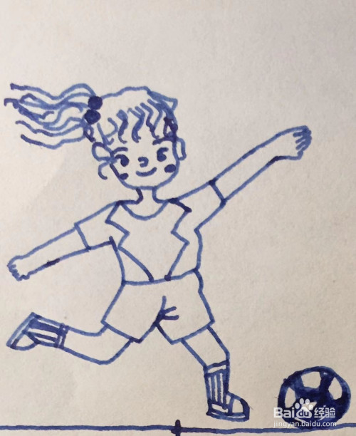 插画教程之踢足球的莉莉和艾米