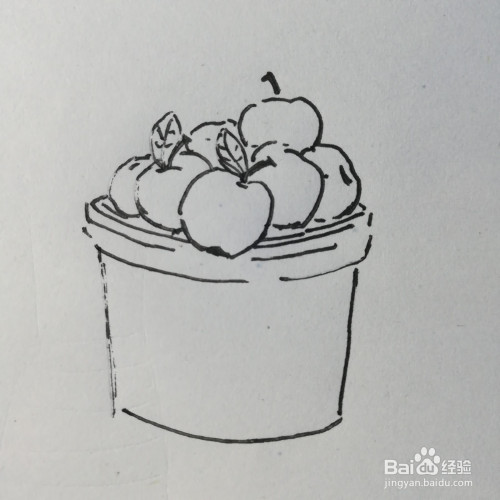 怎么画一筐红苹果简笔画