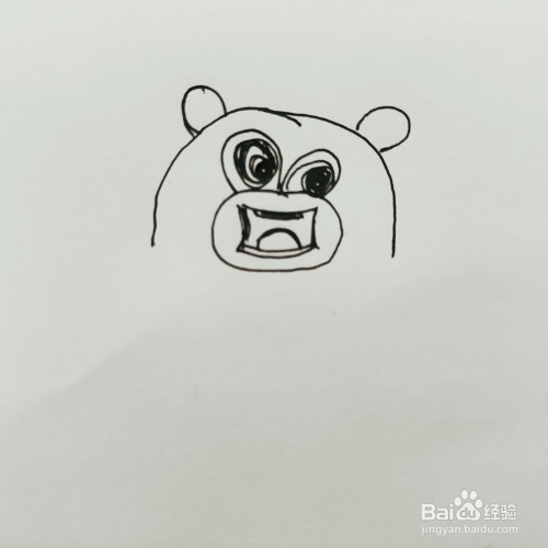 如何来画一只搞怪的熊二简笔画呢?