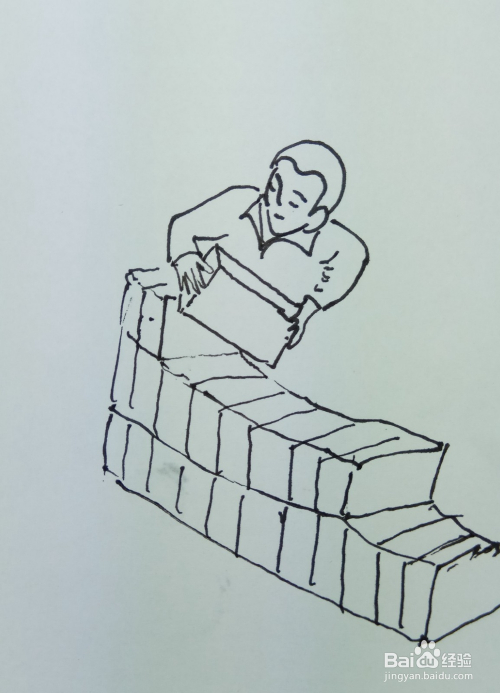 怎样画简笔画"搬砖的工人"?