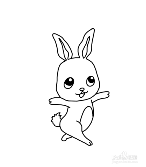 第六步:画上小兔子可爱的小尾巴.